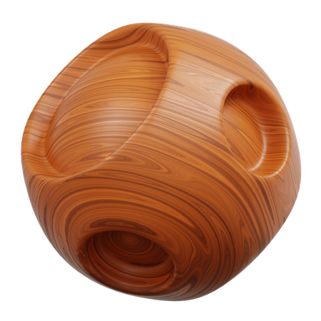 Esfera de madeira decorativa  3D Icon