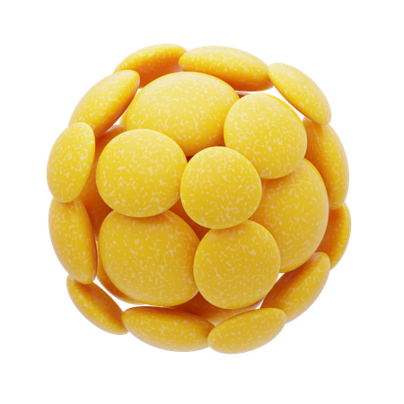 Esfera de resina plástica abstracta con forma de disco amarillo  3D Icon