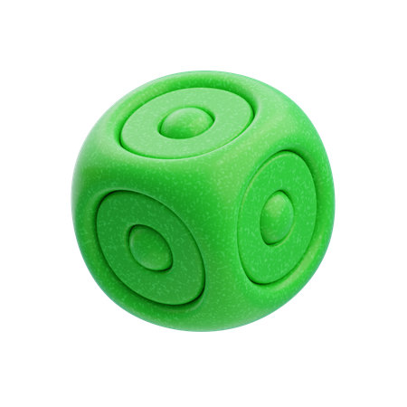 Esfera verde abstrata de resina plástica com espinhos  3D Icon