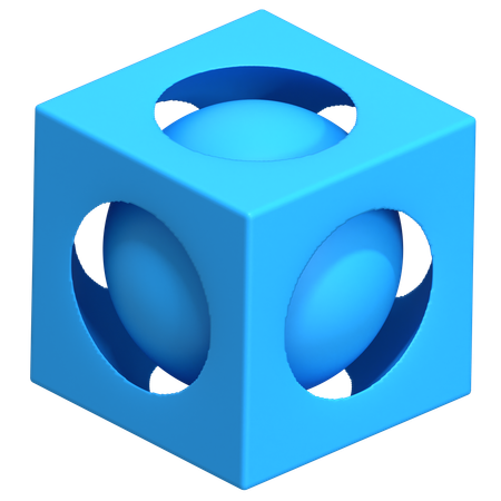Esfera dentro do cubo  3D Icon