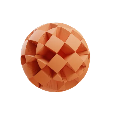 Esfera esculpida em célula  3D Icon