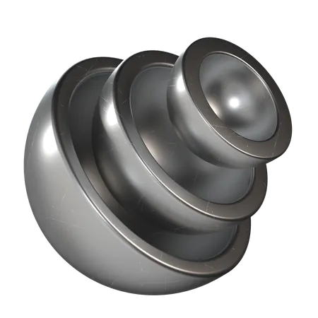 Esfera metalica  3D Icon