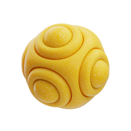Esfera modular abstracta amarilla de resina plástica  3D Icon