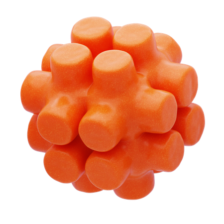 Esfera modular naranja de resina plástica  3D Icon