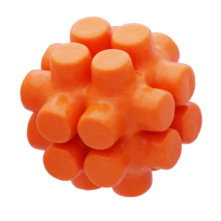 Esfera modular naranja de resina plástica  3D Icon