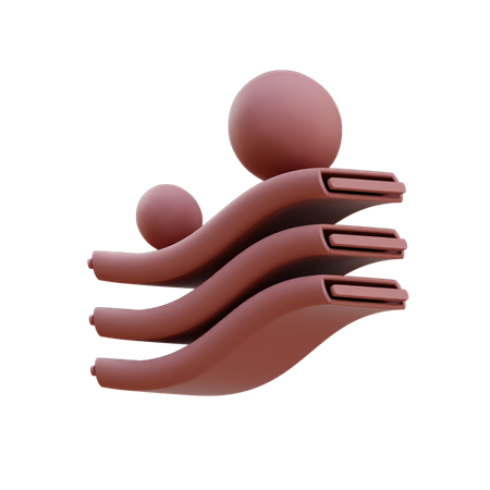 Esfera e surf  3D Illustration