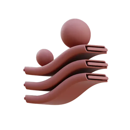 Esfera e surf  3D Illustration