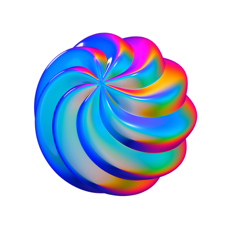 Forma abstracta de esfera ondulada  3D Icon