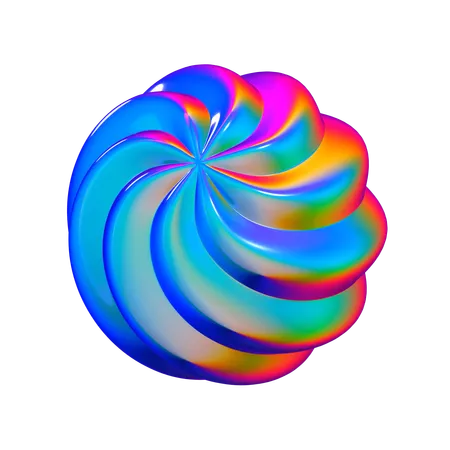 Forma abstracta de esfera ondulada  3D Icon