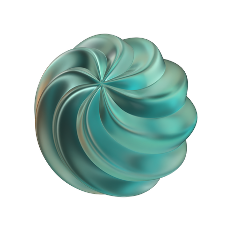Forma abstracta de esfera ondulada  3D Icon