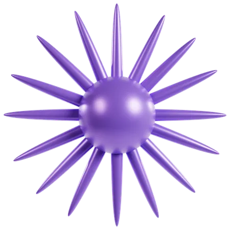 Esfera puntiaguda de color púrpura vibrante  3D Icon