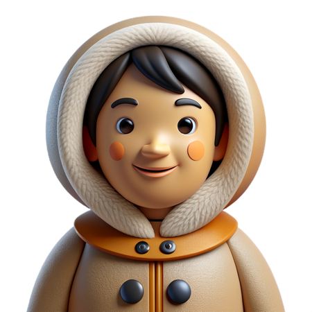 Eskimo Inuit Avatar  3D Icon