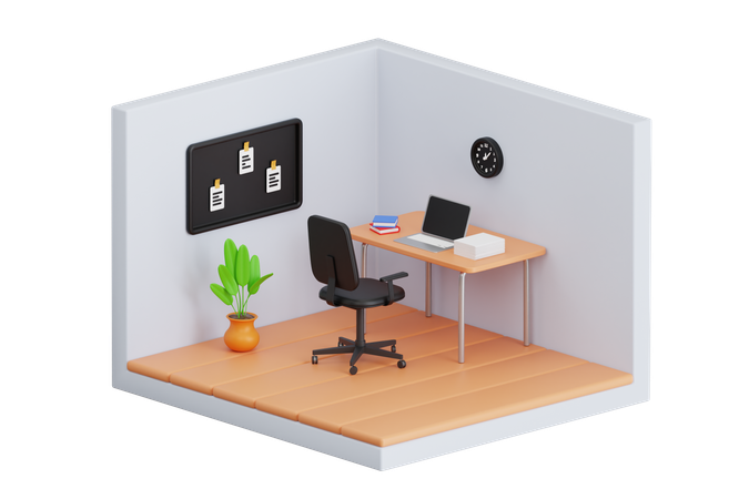 Espace de travail  3D Illustration