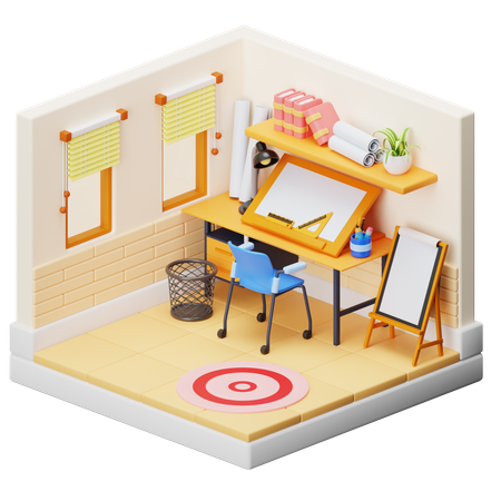 Espace de travail  3D Illustration