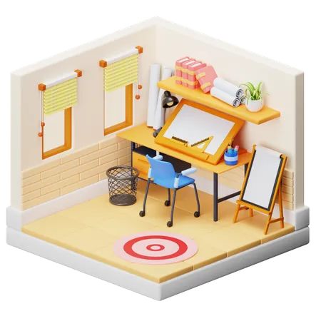 Espace de travail  3D Illustration