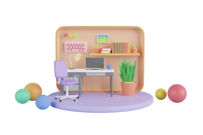 Espace de travail  3D Illustration