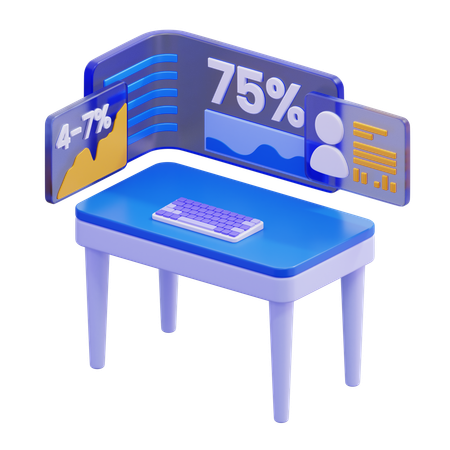 Espace de travail d'analyse de données  3D Illustration