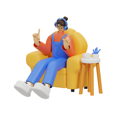 Espacio de relajación perfecto  3D Illustration