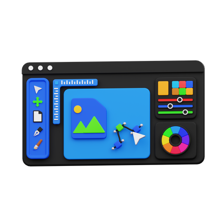 Espaço de trabalho de design  3D Icon