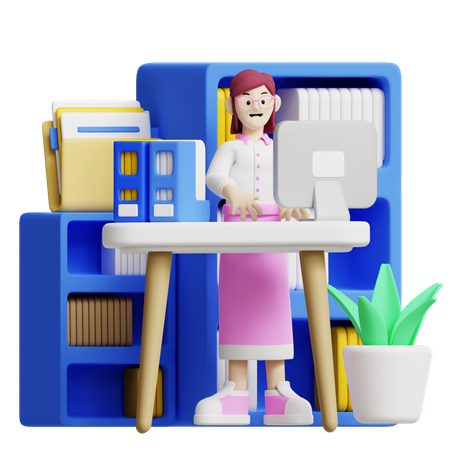 Espaço de trabalho organizado  3D Icon