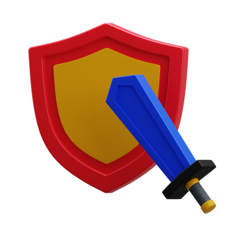 Espada com escudo  3D Icon