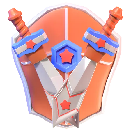 Espada e escudo  3D Icon