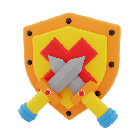 Espada y escudo  3D Icon