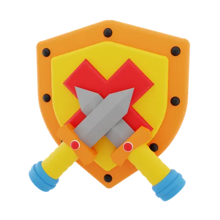 Espada y escudo  3D Icon