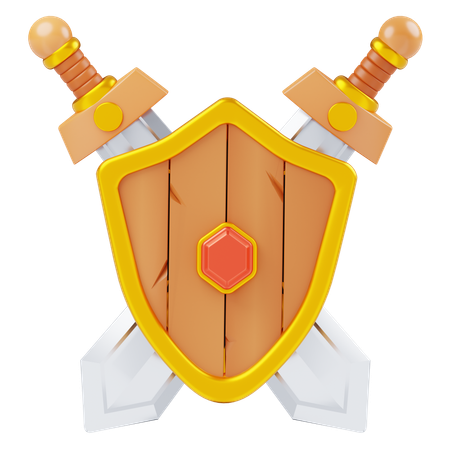 Espada y escudo  3D Icon