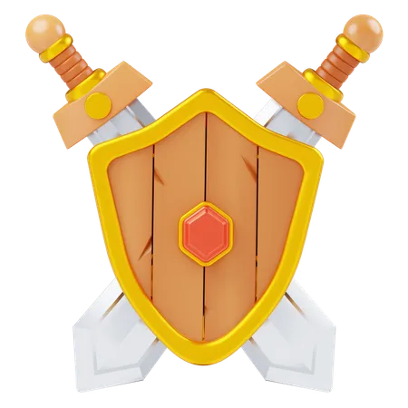 Espada y escudo  3D Icon