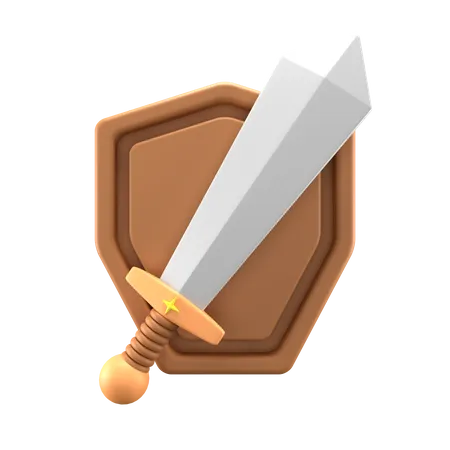 Espada y escudo  3D Icon