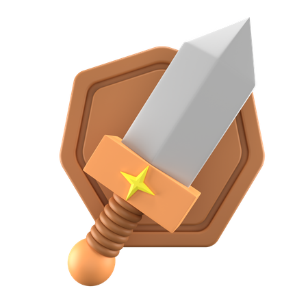Espada y escudo  3D Icon