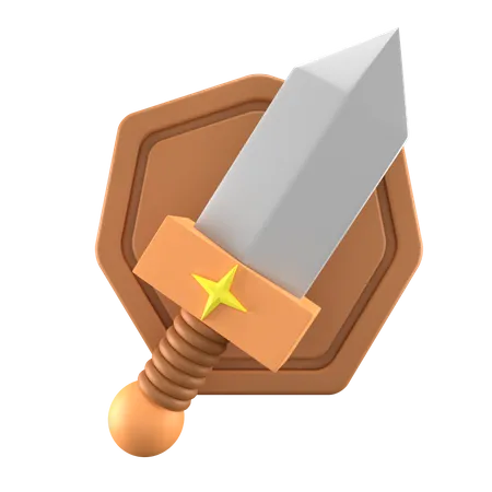Espada y escudo  3D Icon