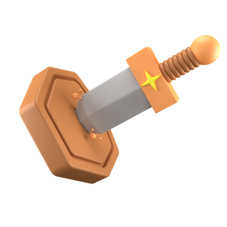 Espada y escudo roto  3D Icon