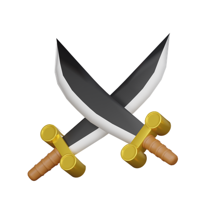 Espadas cruzadas  3D Icon