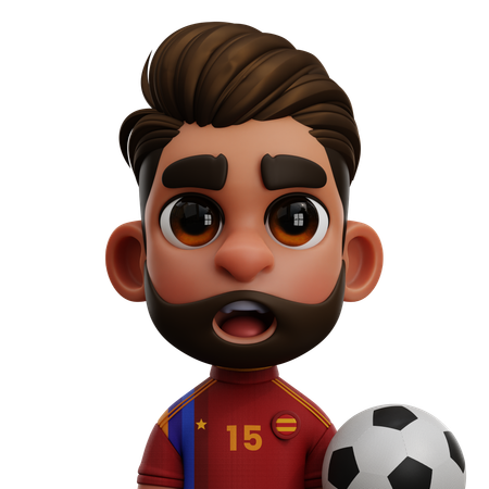 JOGADOR DA ESPANHA COM BOLA  3D Icon