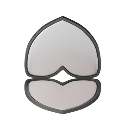 Espejo en forma de corazon  3D Icon