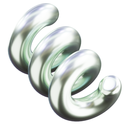 Forma abstrata espiral brilhante  3D Icon