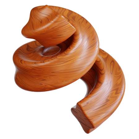 Espiral abstracto con vetas de madera  3D Icon