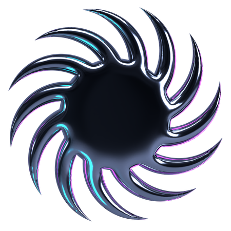 Espiral cromada retorcida  3D Icon