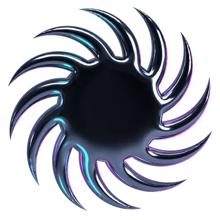 Espiral cromada retorcida  3D Icon