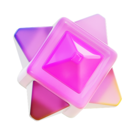 Forma abstrata de cubo espiral  3D Icon