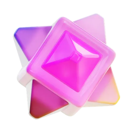 Forma abstrata de cubo espiral  3D Icon