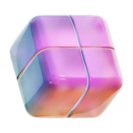 Forma abstrata de cubo espiral  3D Icon