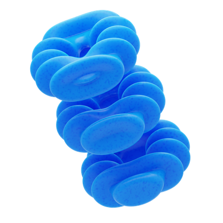 Espiral de bucle azul de resina plástica  3D Icon