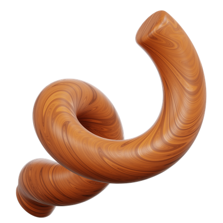 Espiral dupla com textura de madeira  3D Icon