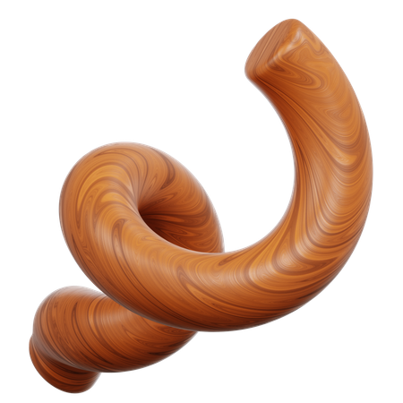 Espiral de doble bucle con vetas de madera  3D Icon