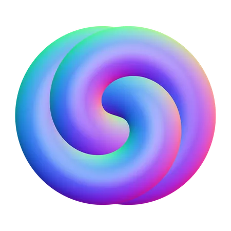 Forma abstrata espiral  3D Icon