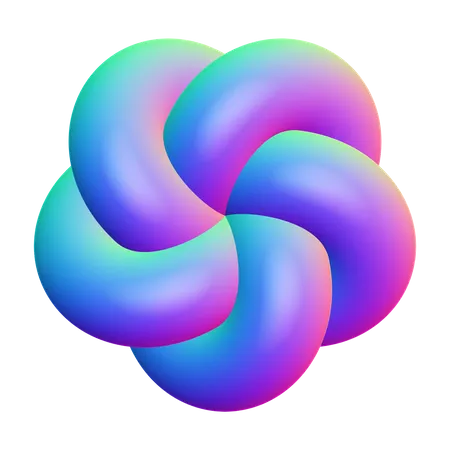 Forma abstrata espiral  3D Icon