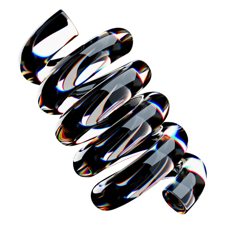 Forma abstrata de mola espiral  3D Icon